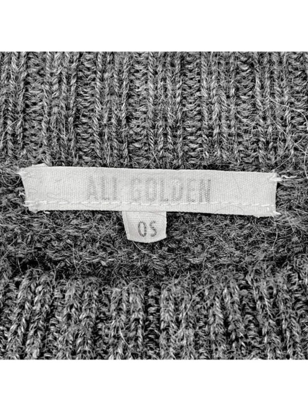 ALI GOLDEN MERINO AND ALPACA MOCK TURTLENECK GREY SWEATER SMALL - Picture 4 of 6